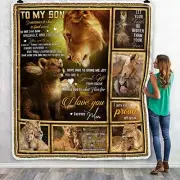 Wecco to My Son, God Sent You Into My Life, Love Mom, Lion Blanket Blanket fo...