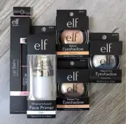 Lot of 5 ELF Cosmetics Eyeshadow, Lip Balm, Makeup Primer