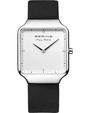 Bering 15832-409 White Dial Black Leather Womens Watch