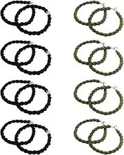 [FUIPVGI] 16 Pieces Elastic Boot Straps Military Boot Straps Trouser Twist Leg Bands Blouse Garters with Metal Hooks for Navy Army Air Force