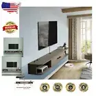 Contemporary Floating TV Unit with 3 Shelves - Easy Install & Water-Resistant