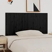 Bed Headboard, Beds Head Frame Wall Headboard Black 185 cm Solid Wood Pine