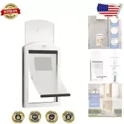 Compact Milk White Dog Doggie Door for Medium Breeds with Sliding Lock Feature