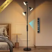 LED Tree Floor Lamp Dimmable Touch Control 4 Color 3 Rotatable Heads