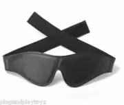 Black-Out Leather Padded Soft Lined Blindfold Comfortable Sleep Mask Hook/Loop