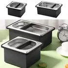 Espresso Knock Box Large Capacity Coffee Ground Knock Box with Silicone Bar·
