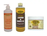 Leather Care Pack Of 3 Equinade Leather Soap+Oil+Dressing Restores Preserves