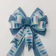 Tropical Fish and Denim Blue Linen, Size Small