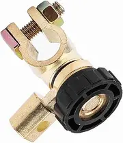 Battery Isolator Switch, Alloy Cut-Off Switch for Car, Master Disconnect with Theft Prevention Rod, 12V 125A 500A, Black (Black)