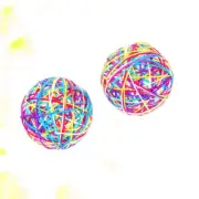 2 Pcs Large Yarn Ball Toys Interactive Kitten Chewing Cat Teaser