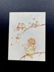 1 VTG Unused Marjorie Cooper Greeting Card Angel Singing With Chirping Birds