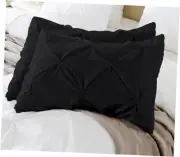Standard Pillow Shams Set of 2 Pinch Pleated Black Pillow Shams Standard Size