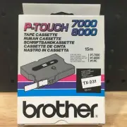 BROTHER P-TOUCH 7000 8000 15M TX-231 12M TAPE CASSETTE - NEW
