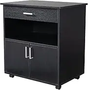 Modern black 1-drawer filing cabinet with double doors and sturdy frame MDF and PVC wood office cabinet for file organization