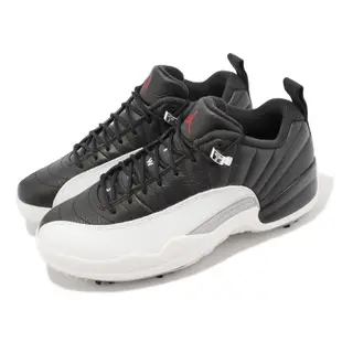 Nike 高爾夫球鞋 Air Jordan XII Low 男鞋 黑白 高球 Playoffs 12代 AJ DH4120-010