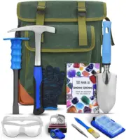 13-Piece Geological Rock Pick Hammer Kit with Chisel and 32-Ounce Hammer Set