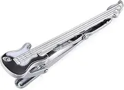 [WHIMSIMART] Tie bar Ship beard Helmet guitar tie clip fashion style gold silvery and black men's business tie pin (Color : Guitar)