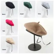 1PC Women Ladies Beret Cap Beanie Painter Hat Woolen Plain Warm Cute Retro