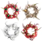Decorated Mesh Ribbon Glitter Twigs Christmas Wreath, 21-inch