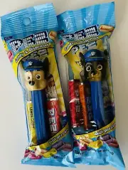 Disney’s PAW PATROL - PEZ Dispensers - Two of CHASE - Crystal Head on One - MIB