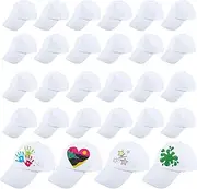 [SGBETTER] Adult DIY Baseball Caps Bulk White Blank Baseball Hat Adjustable Sport Ball Cap for Men Women Running Fishing Travel
