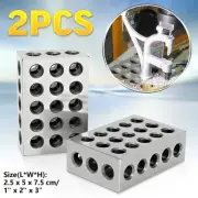 1 Pair 1x2x3" Gauge Blocks Ultra Precision .0002 Hardened 23 Holes Ground Plate