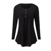 Fit and Flare Shirts for Women Casual Fahion Ladies Flowy Tunic Tops Comfy Cute Summer Top- Black