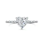 ANYCO Ring Exquisite Promise Cubic Jewelry Eternal Love Heart Ring Size 5-10 White CZ 8A Wedding Heart Ring