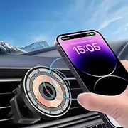 for MagSafe Car Mount Charger, 15W Fast Charging Magnetic Wireless Car Charger, Magnetic Phone Mount Holder for Magsafe Charger Car Phone Holder Vent Fits iPhone 15 14 13 12