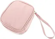 Ipetboom High End Sanitary Pads Container Large Capacity Zipper Bag for Women Portable Storage Pouch for Travel Organizing Diapers Menstrual Cups and More Pink