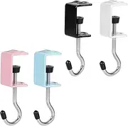 Furtryvl Desk Purse Holder,Table Bag Hook | 4X No Punch Removable Multi-Functional Holder Space-Saving for Schoolbag Coat Locker Workstation Game Setup Entryway Home
