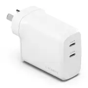 Cygnett PowerPlus 60W (30W x2) Dual Port USB-C PD Fast Wall Charger-White(CY4740PDWCH),Best for iPhone,Samsung's PPS & USB-C Devices,2 Years Warranty