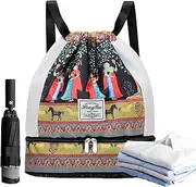 Sports Drawstring Backpack, Travel Dry Wet Separated Beach Portable Backpack, Pool Gear, Bag Equipment, Waterproof For Gym Sport, Swimming, Travel, Kayaking, Yoga, Fitness, Hiking