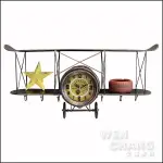美式工業風 鄉村風 復古飛機造型層架時鐘 復古做舊 Z045
