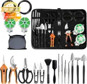 Bonsai Tools Kit 20PCS Garden Hand Tool Set Pruning Shears Scissors Starter