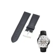 ME3101 22mm Black Leather Watch Strap For Fossil