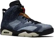 [AIR JORDAN] Jordan Nike Mens Air 6 Retro Washed Denim Washed Denim/Black Denim Size 8.5