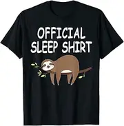 [X.Style] Sleep Shirt Sloth Nightgown Napping Funny Sloth ds1147 T-Shirt Black