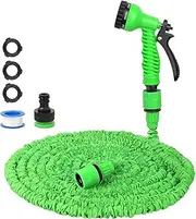Expandable Garden Hose Water Pipe - 50FT Water Hose with 7 Function Spray Nozzle, Multi-Function Triple Layer Latex Core Garden Hoses for Gardening Washing