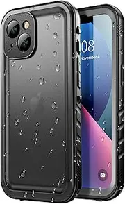 SPORTLINK Compatible with iPhone 13 Waterproof Case - Full Body Shockproof Dustproof Phone Screen Protector Rugged Waterproof Case for iPhone 13 6.1 Inches (Black)