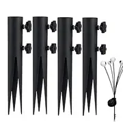 Heavy Duty Outdoor Torch Stand - 4 Outdoor Light Stakes,Metal Torch Stake Outdoor Torch Stand for Bird Feeders Flags Flagpoles and Umbrellas