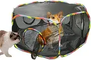 Outdoor Cat Enclosure, Cat Tent Animal Playground, Spacious Pet Exercise Kennel, Secure Fun, (1 Pack Blue), for Cats, Kittens, Small Pets, Backyard & Garden Use