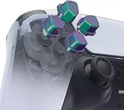 eXtremeRate Ergonomic Split Dpad Buttons (SDP Buttons) for PS5 Controller, Chameleon Green Purple Independent Dpad Direction Buttons for PS5, for PS4 All Model Controller