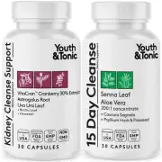 Youth & Tonic 15 Day Colon & Kidney Cleanse – Full Body Detox Pills for Bloat...