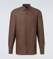 [Brioni] Brioni Linen shirt UK 16,5 brown