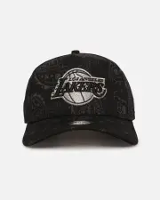 [New Era] New Era Los Angeles Lakers 'Tonal Paisley' 9forty A-frame Snapback Black - Size ONE ONE Black