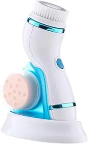 Gatuida 1Pc Four in One Electric Facial Cleansing Device Pore Cleaner Tool Face Washing Brush Deep Cleansing Rotating Scrubber for Blackhead Removal