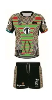 South Syd Rabbitohs NRL 2023 Classic Indigenous Jersey Toddler Set Sizes 0-4!