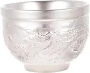 HOLIDYOYO Stylish Silver Tea Cup Kung Fu Teaware Set High Resistance to Heat for Office Home Travel