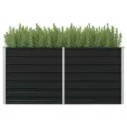 vidaXL Raised Garden Bed Anthracite 160x80x77 cm Galvanised Steel